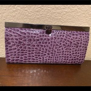 Purple crocodile pattern wallet